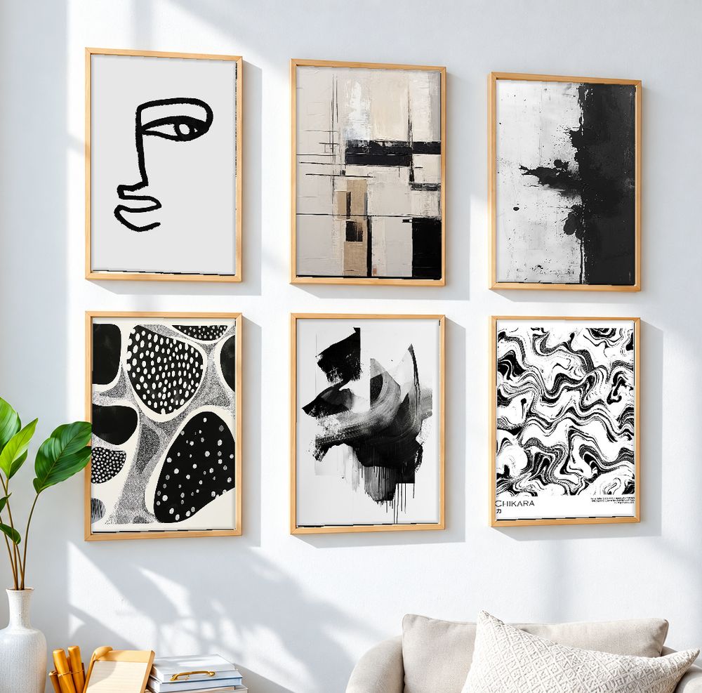 Set de 6 cuadros decorativos que combinan