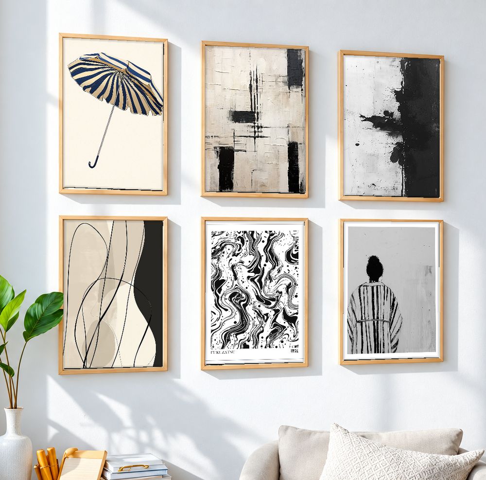 Set de 6 cuadros decorativos que combinan