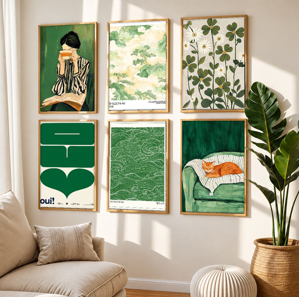 Set de 6 cuadros decorativos que combinan