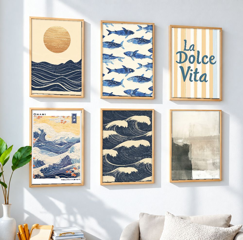 Set de 6 cuadros decorativos que combinan