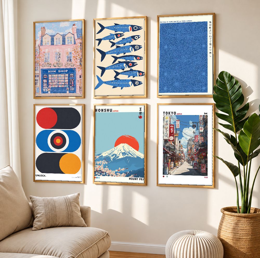 Set de 6 cuadros decorativos que combinan