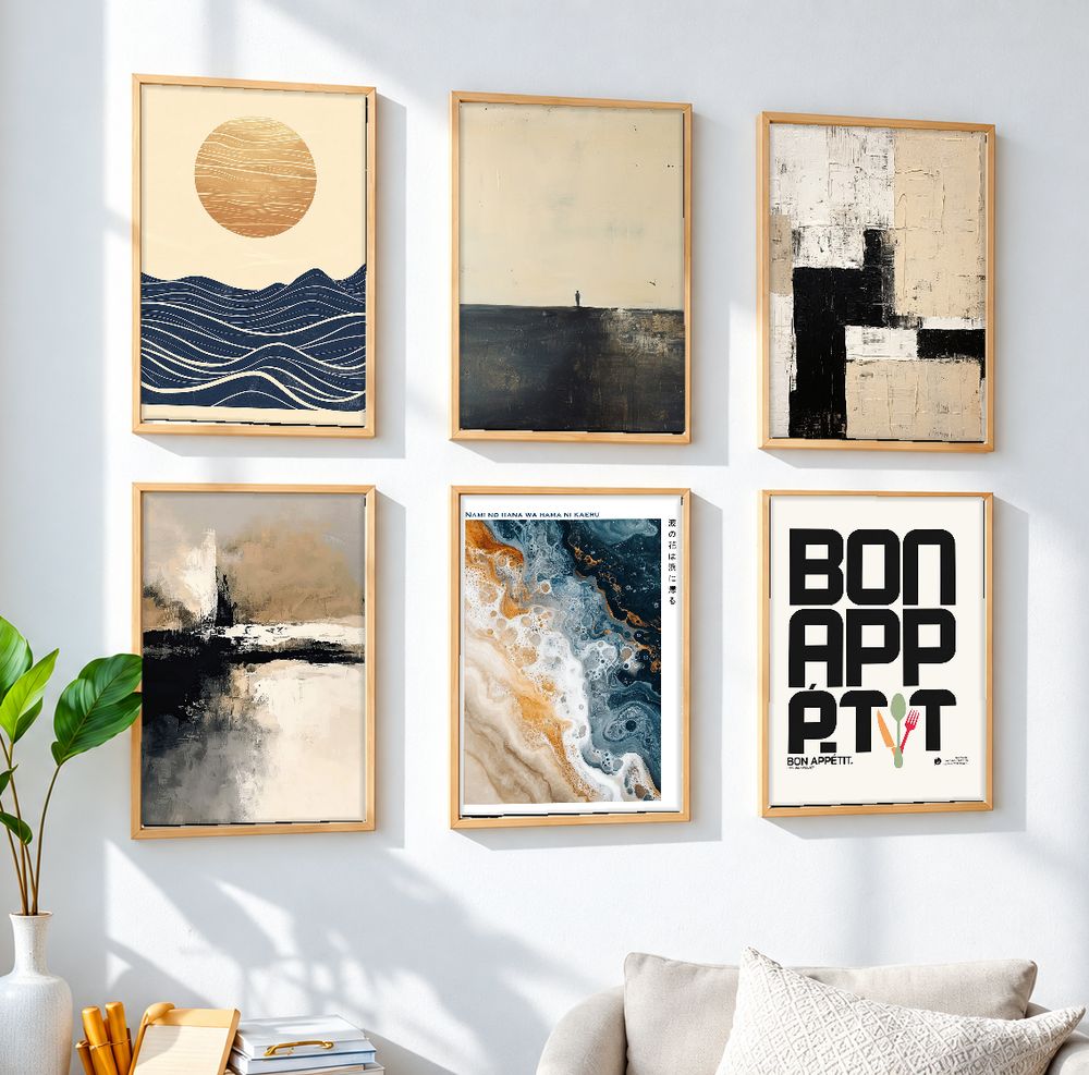Set de 6 cuadros decorativos que combinan