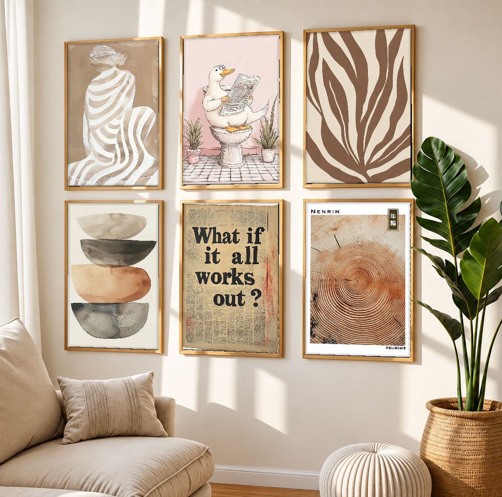 Set de 6 cuadros decorativos que combinan