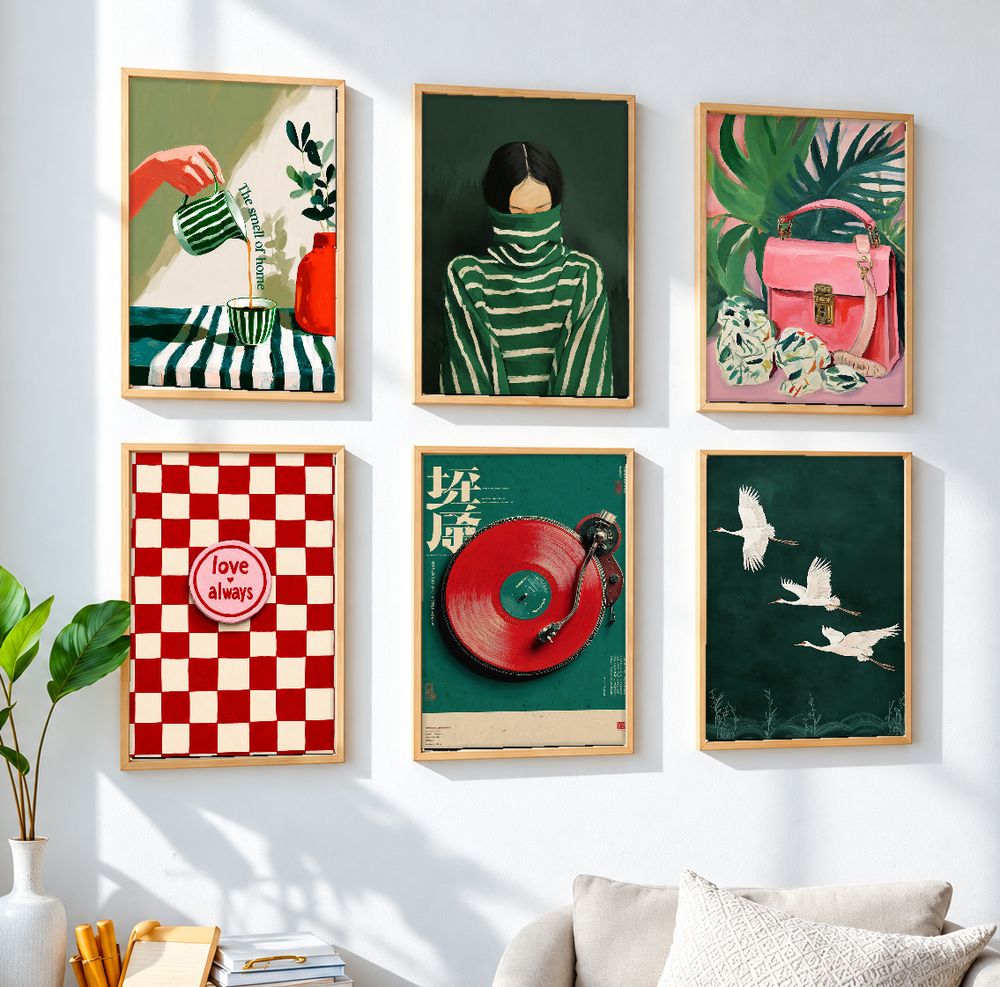 Set de 6 cuadros decorativos que combinan