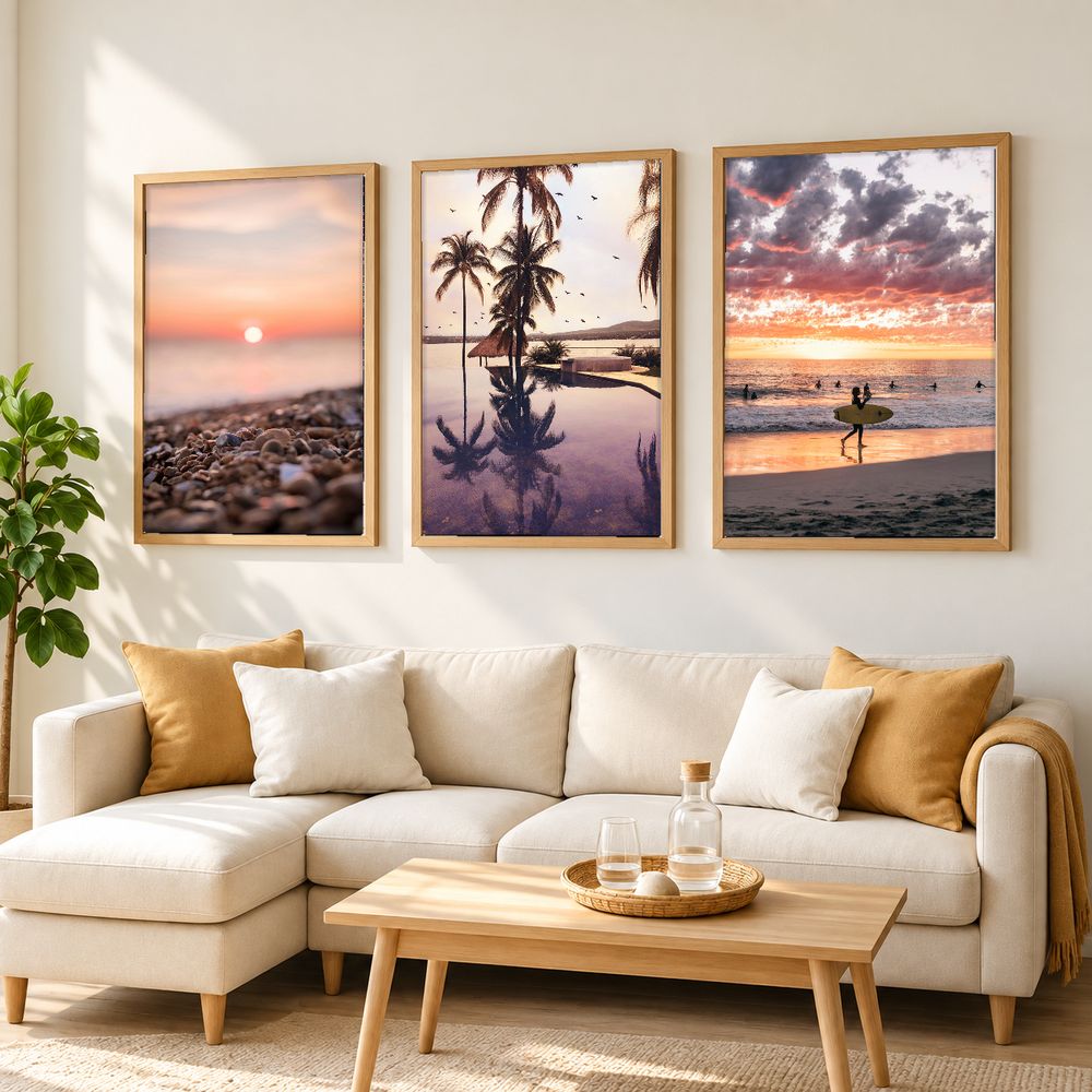 Set de 3 cuadros decorativos que combinan