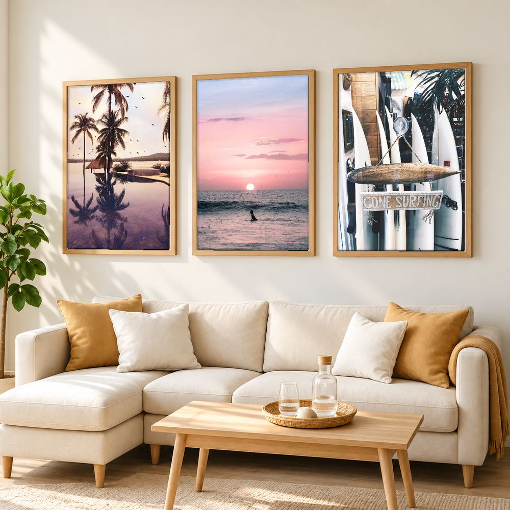 Set de 3 cuadros decorativos que combinan