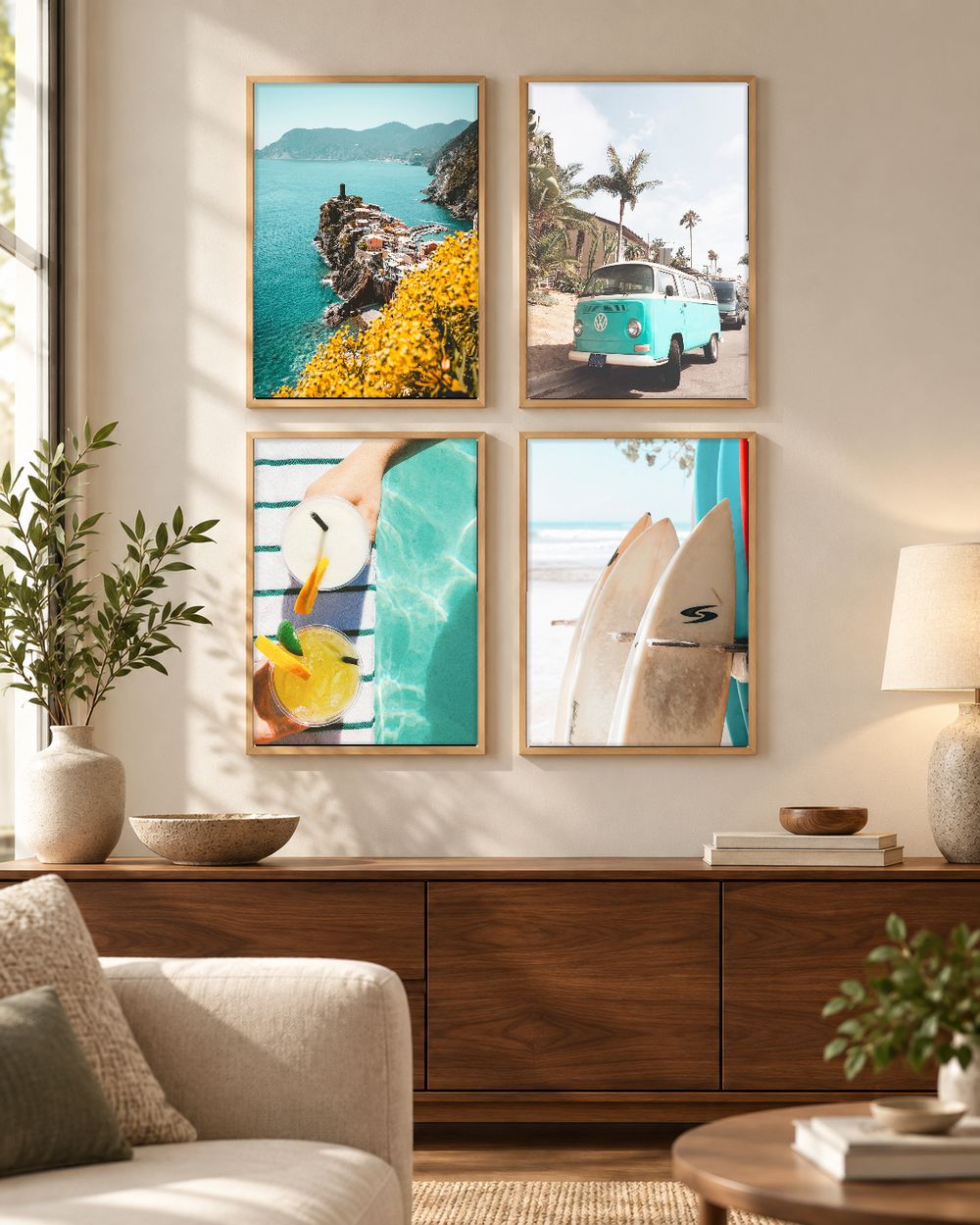 Set de 4 cuadros decorativos que combinan