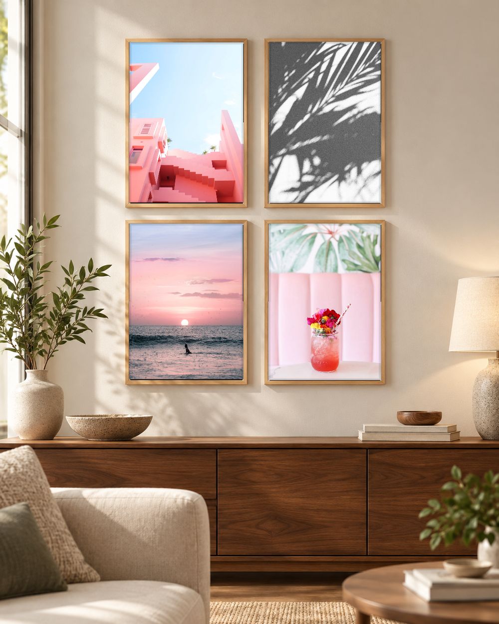 Set de 4 cuadros decorativos que combinan