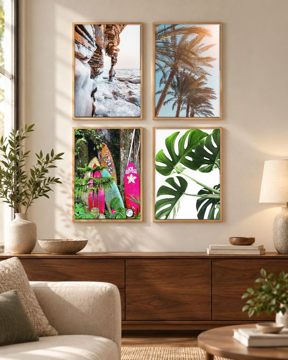 Set de 4 cuadros decorativos que combinan