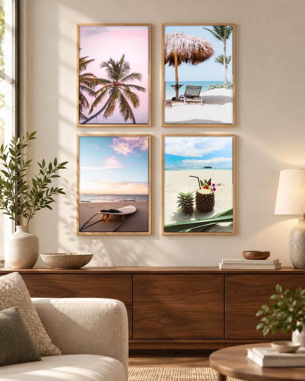 Set de 4 cuadros decorativos que combinan