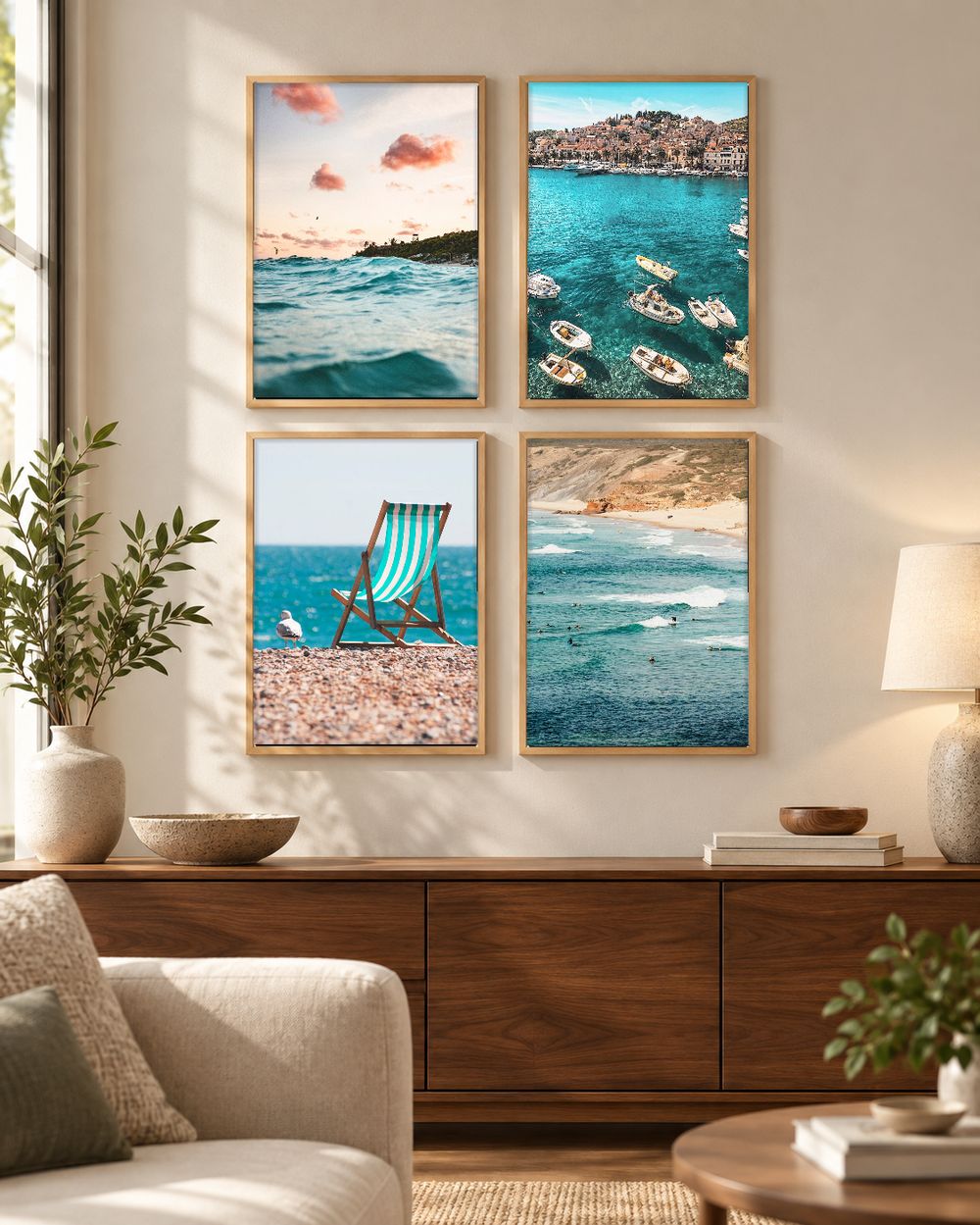 Set de 4 cuadros decorativos que combinan