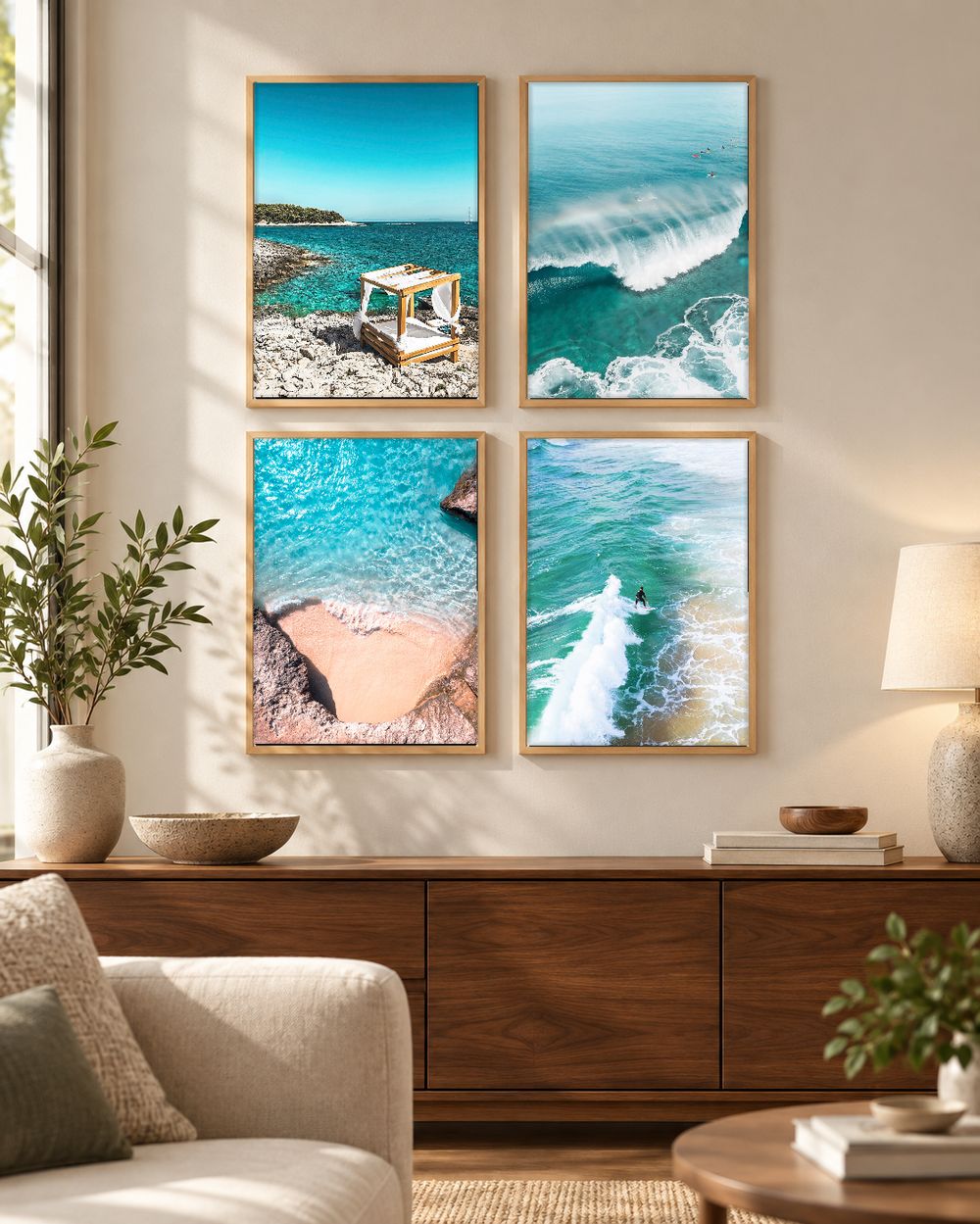 Set de 4 cuadros decorativos que combinan