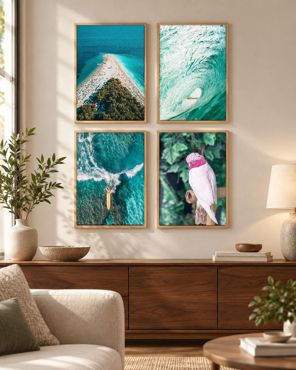 Set de 4 cuadros decorativos que combinan