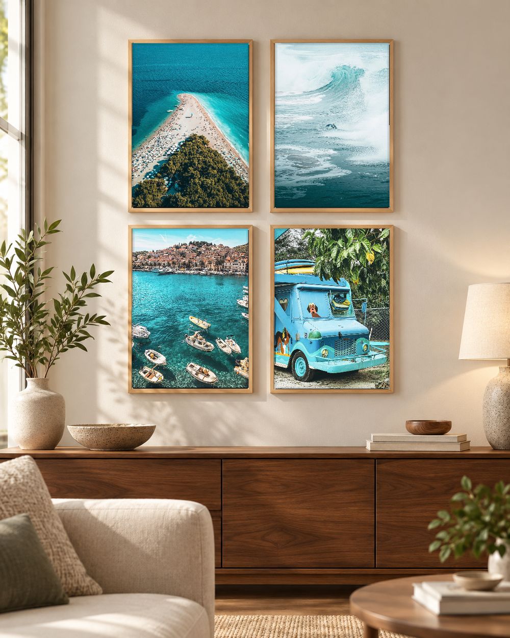 Set de 4 cuadros decorativos que combinan