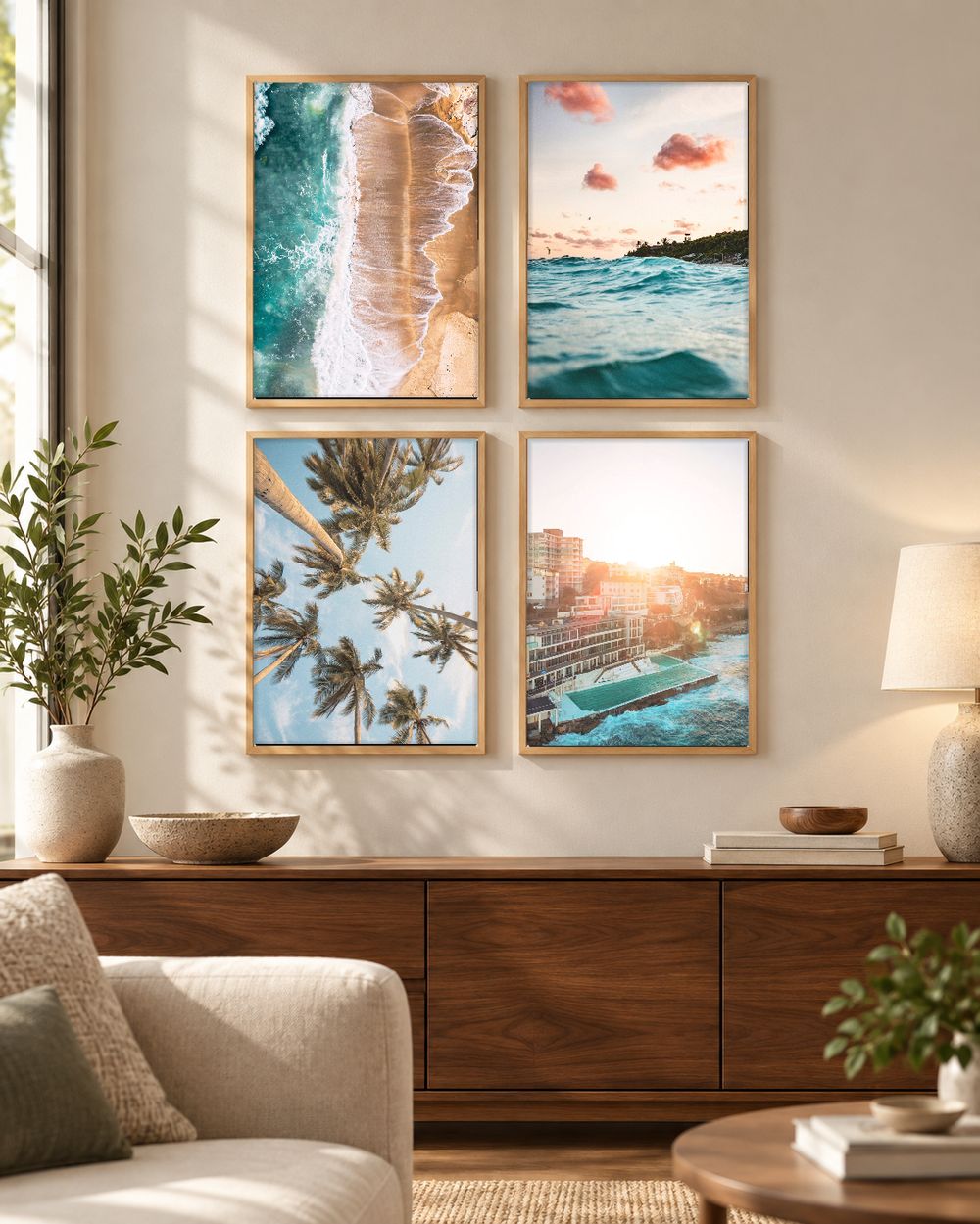 Set de 4 cuadros decorativos que combinan