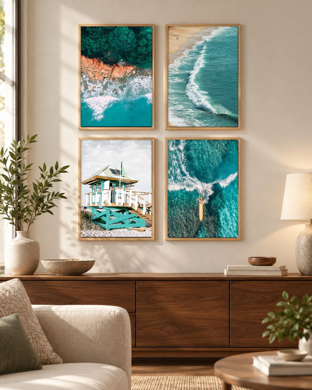 Set de 4 cuadros decorativos que combinan