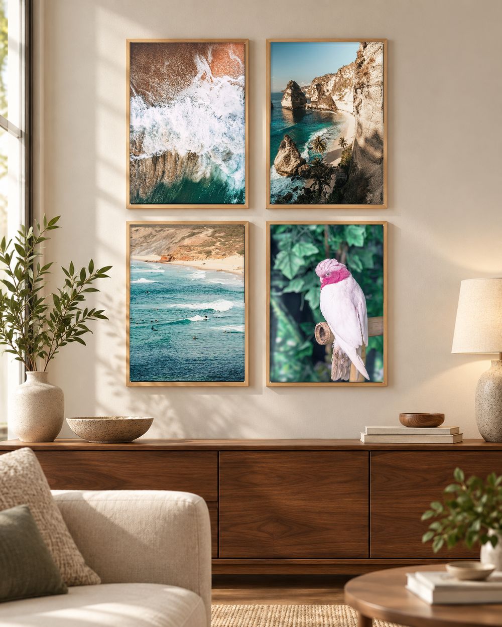 Set de 4 cuadros decorativos que combinan