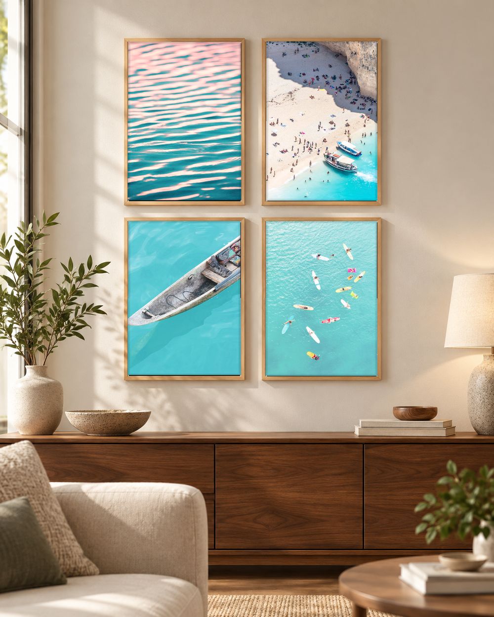 Set de 4 cuadros decorativos que combinan