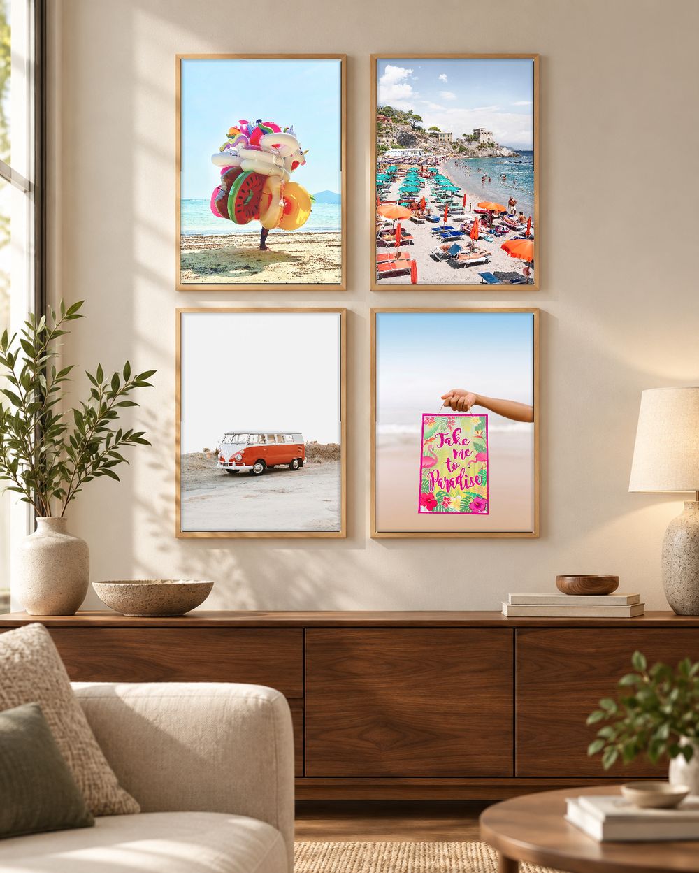 Set de 4 cuadros decorativos que combinan