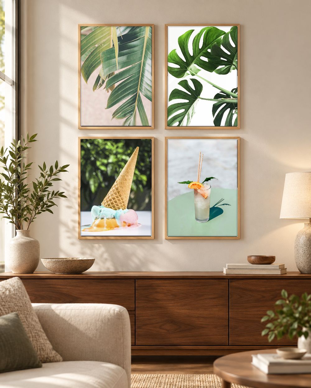 Set de 4 cuadros decorativos que combinan