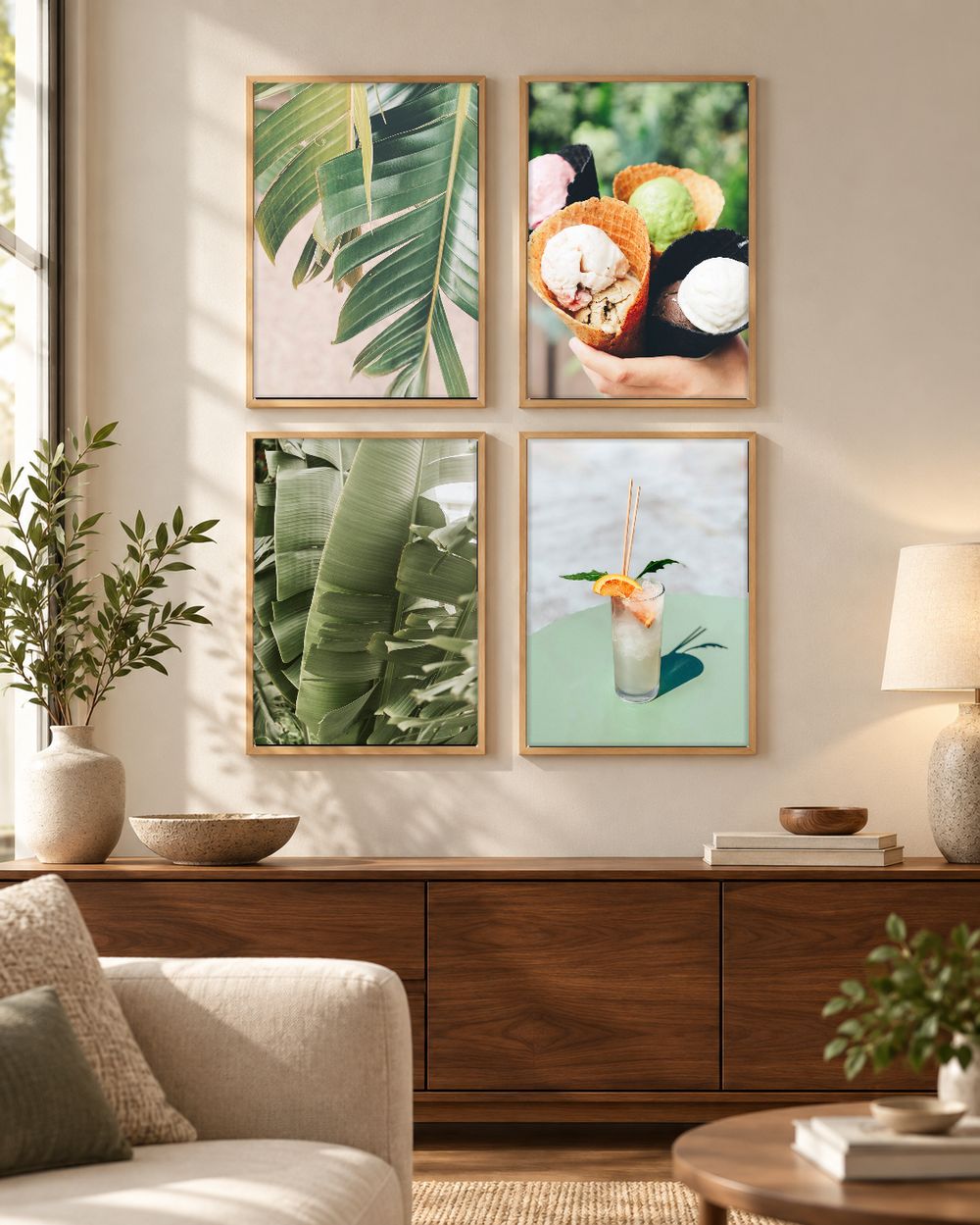 Set de 4 cuadros decorativos que combinan
