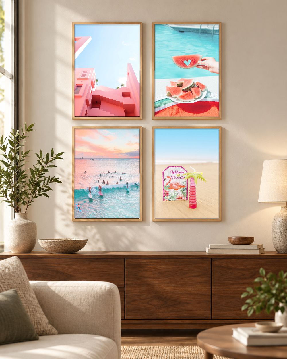 Set de 4 cuadros decorativos que combinan