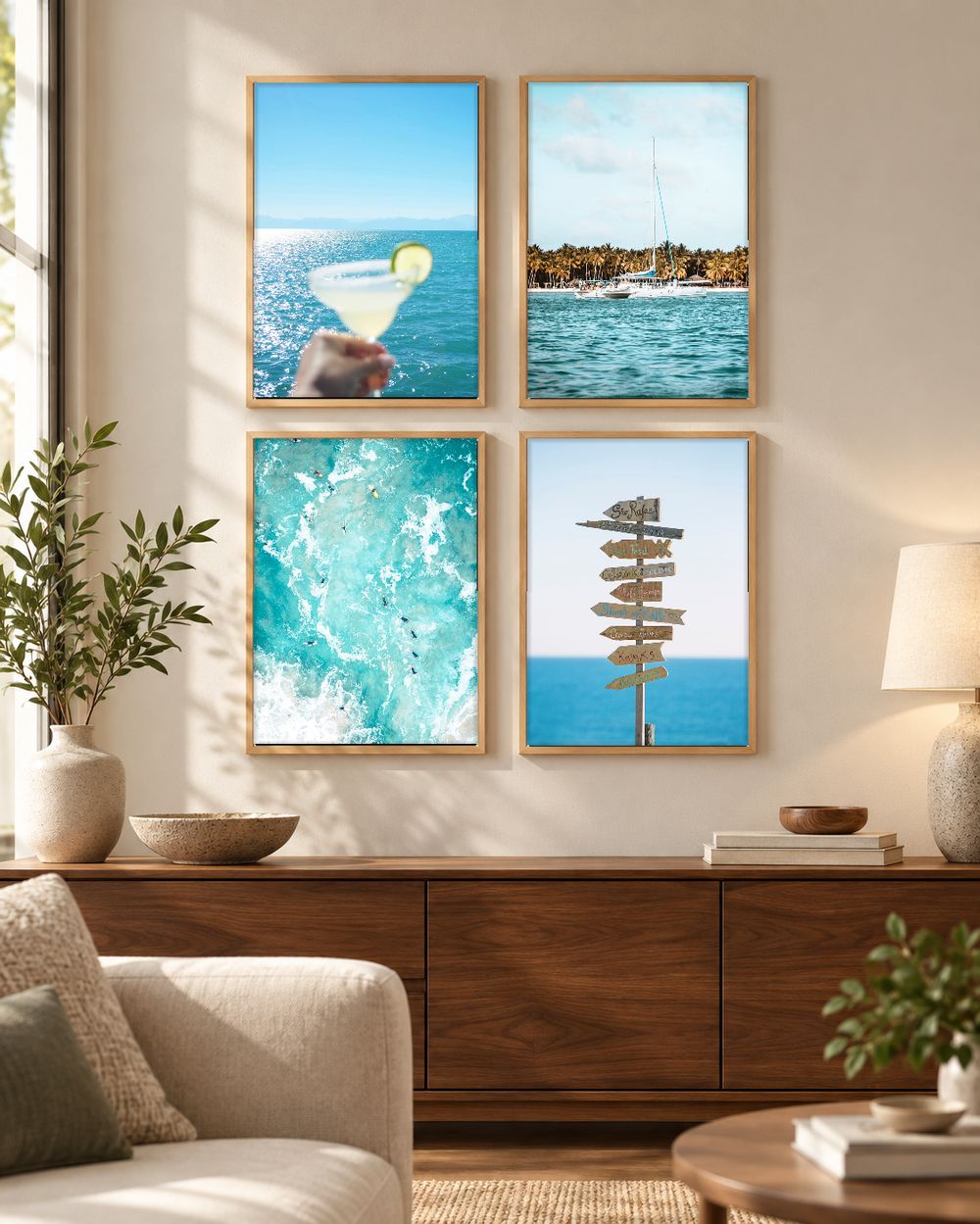 Set de 4 cuadros decorativos que combinan