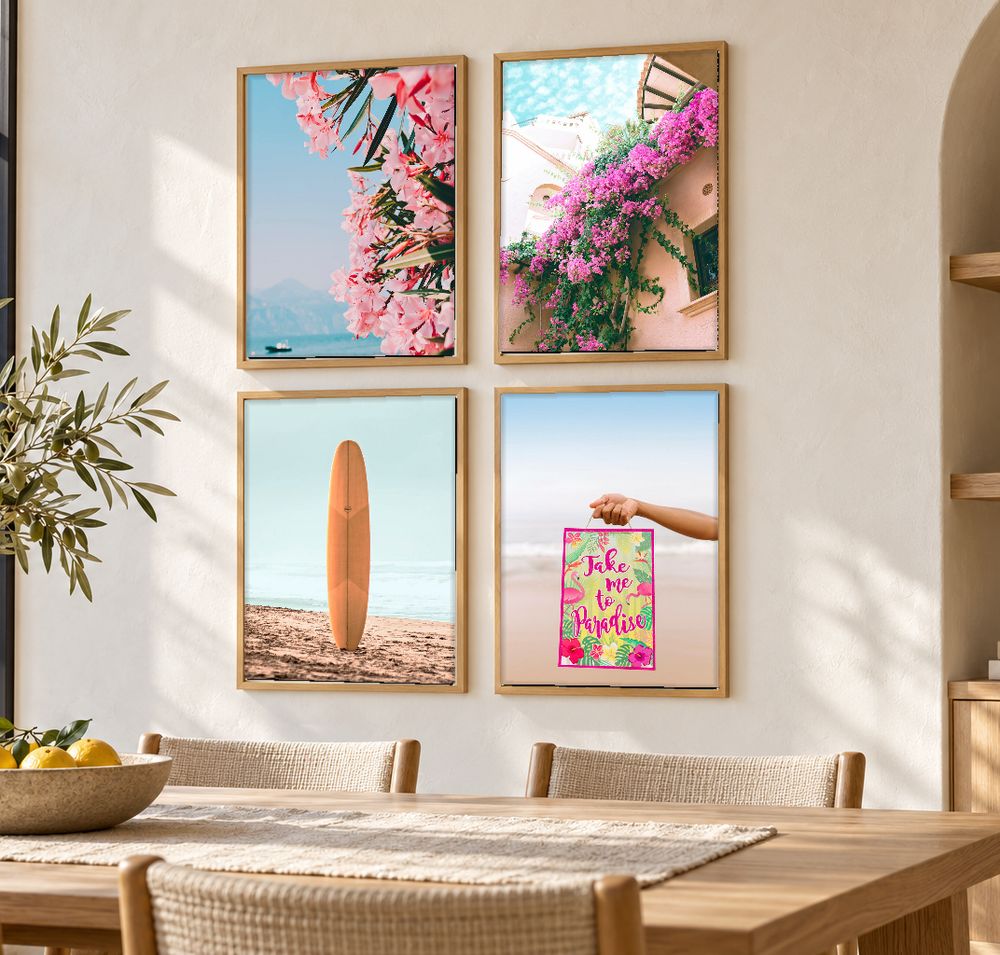 Set de 4 cuadros decorativos que combinan