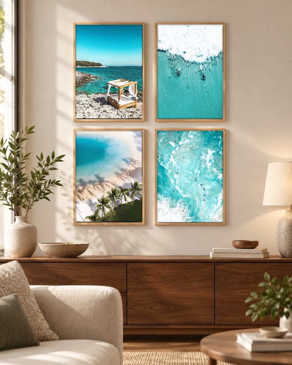 Set de 4 cuadros decorativos que combinan