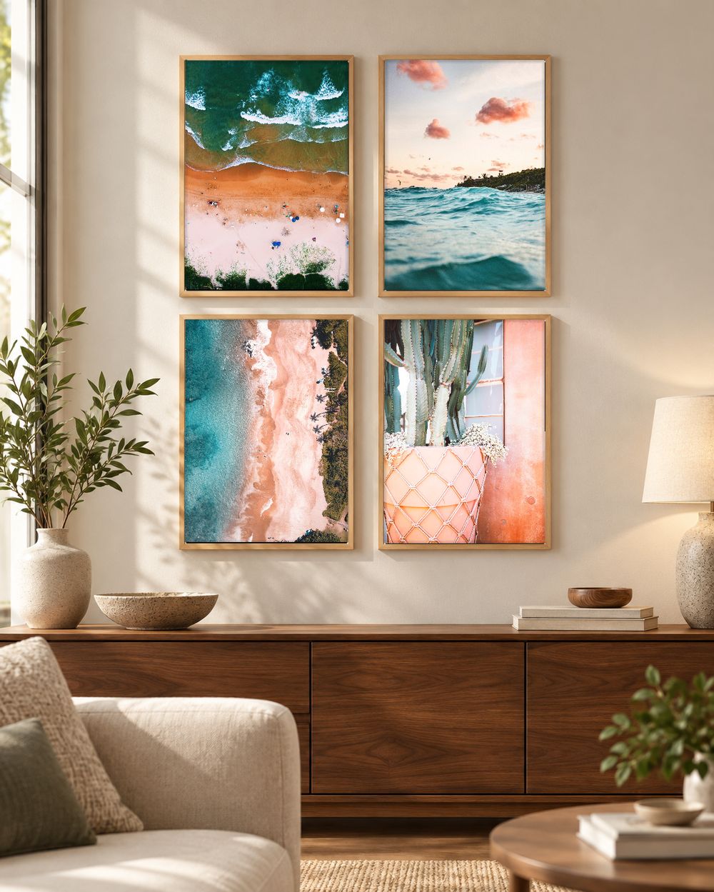 Set de 4 cuadros decorativos que combinan