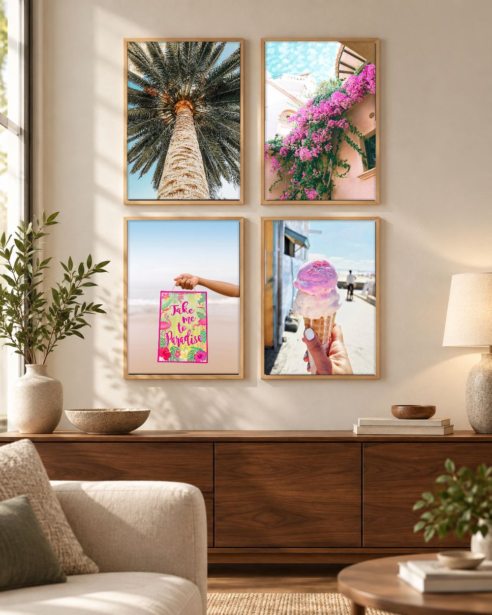 Set de 4 cuadros decorativos que combinan