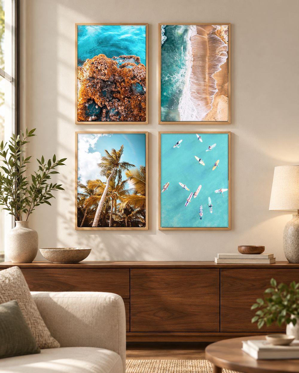 Set de 4 cuadros decorativos que combinan