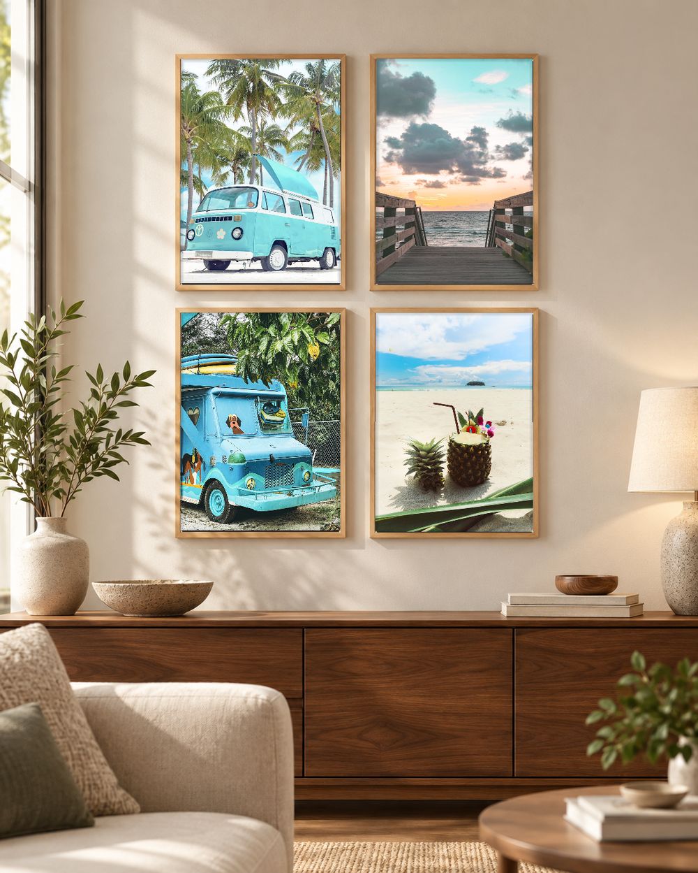 Set de 4 cuadros decorativos que combinan