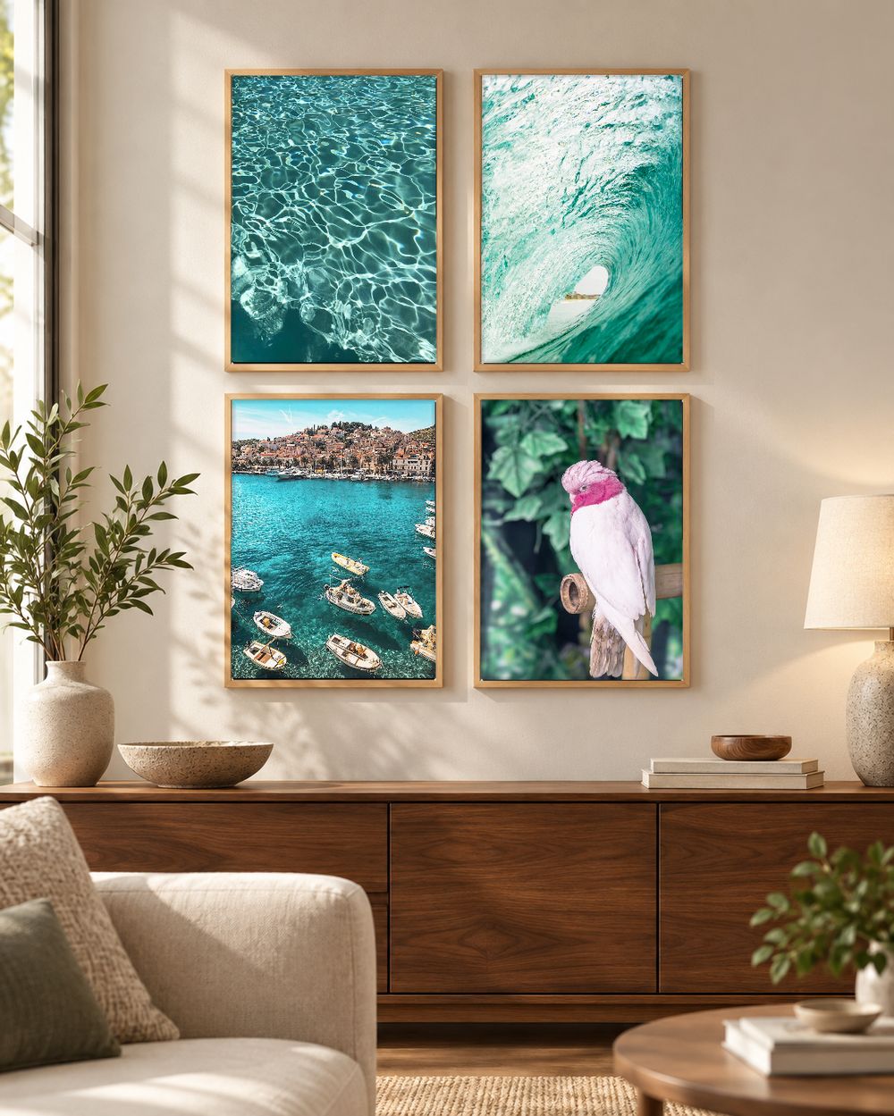 Set de 4 cuadros decorativos que combinan