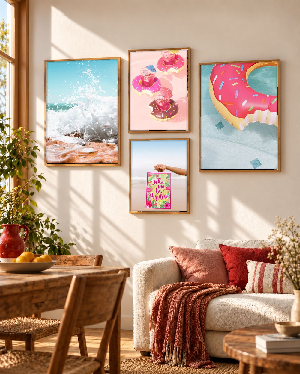 Set de 4 cuadros decorativos que combinan