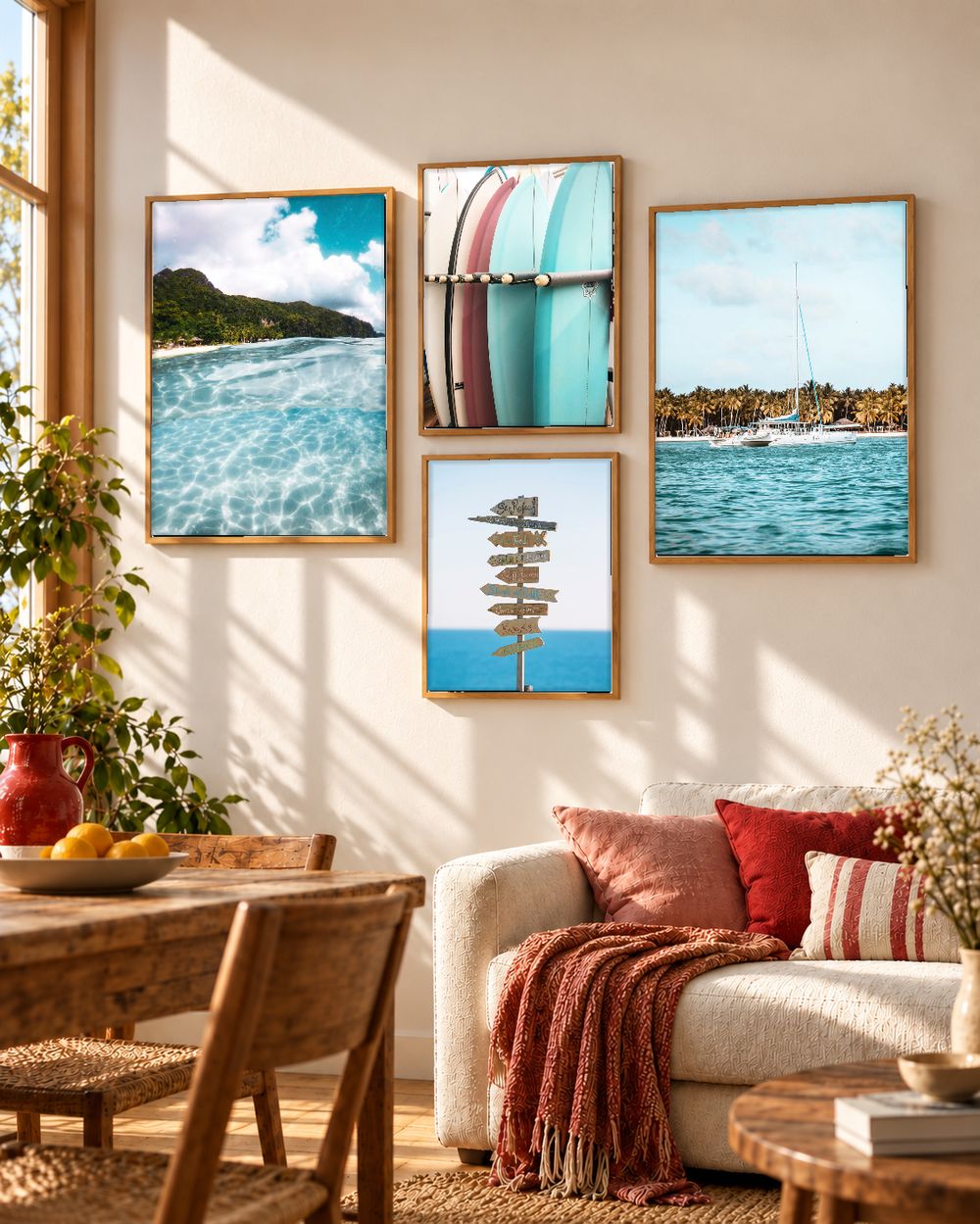 Set de 4 cuadros decorativos que combinan