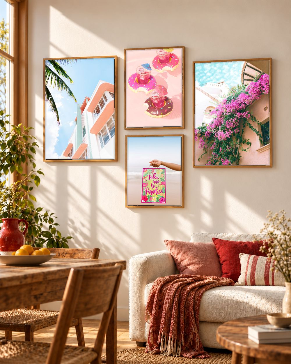 Set de 4 cuadros decorativos que combinan