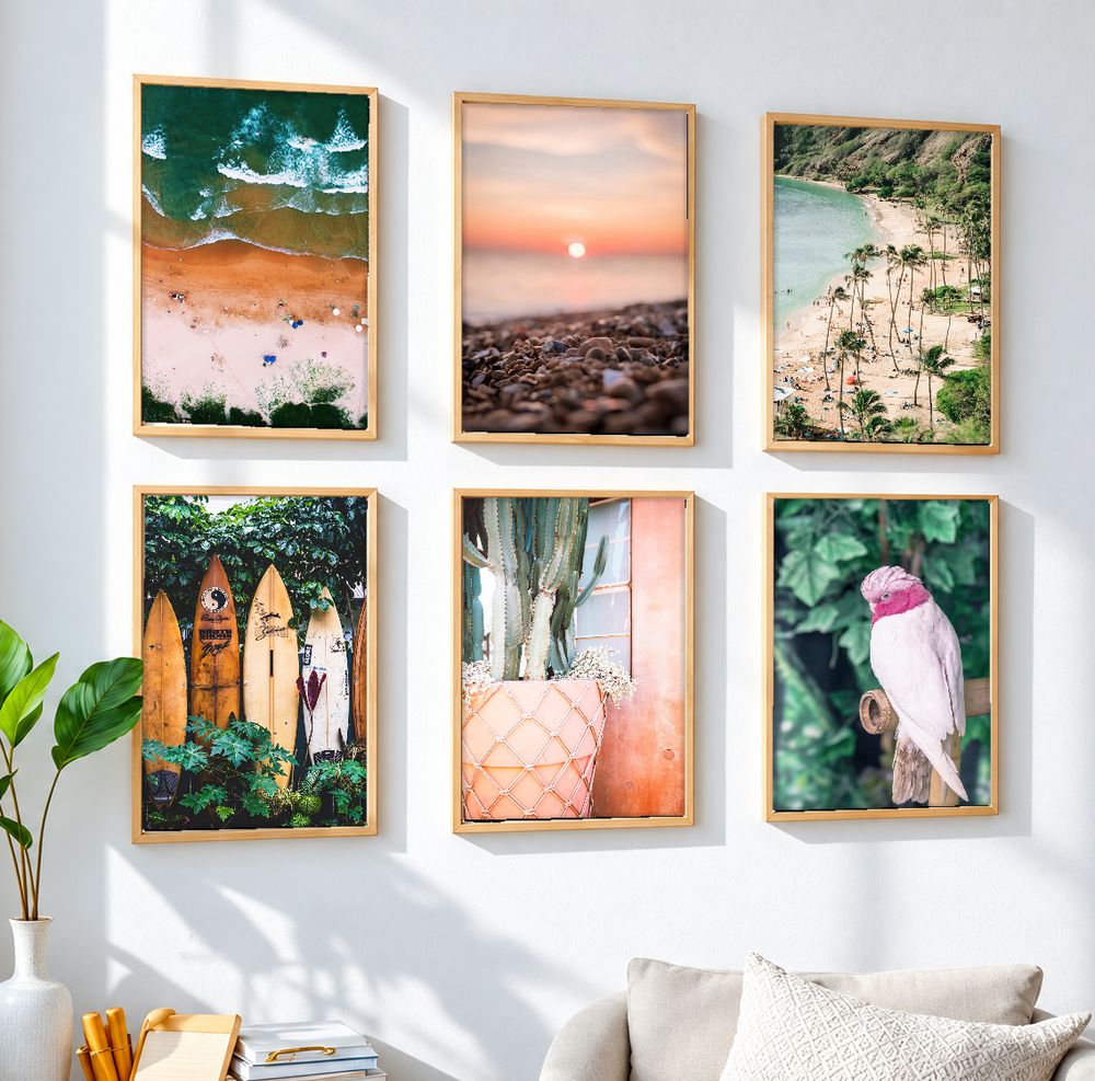 Set de 6 cuadros decorativos que combinan