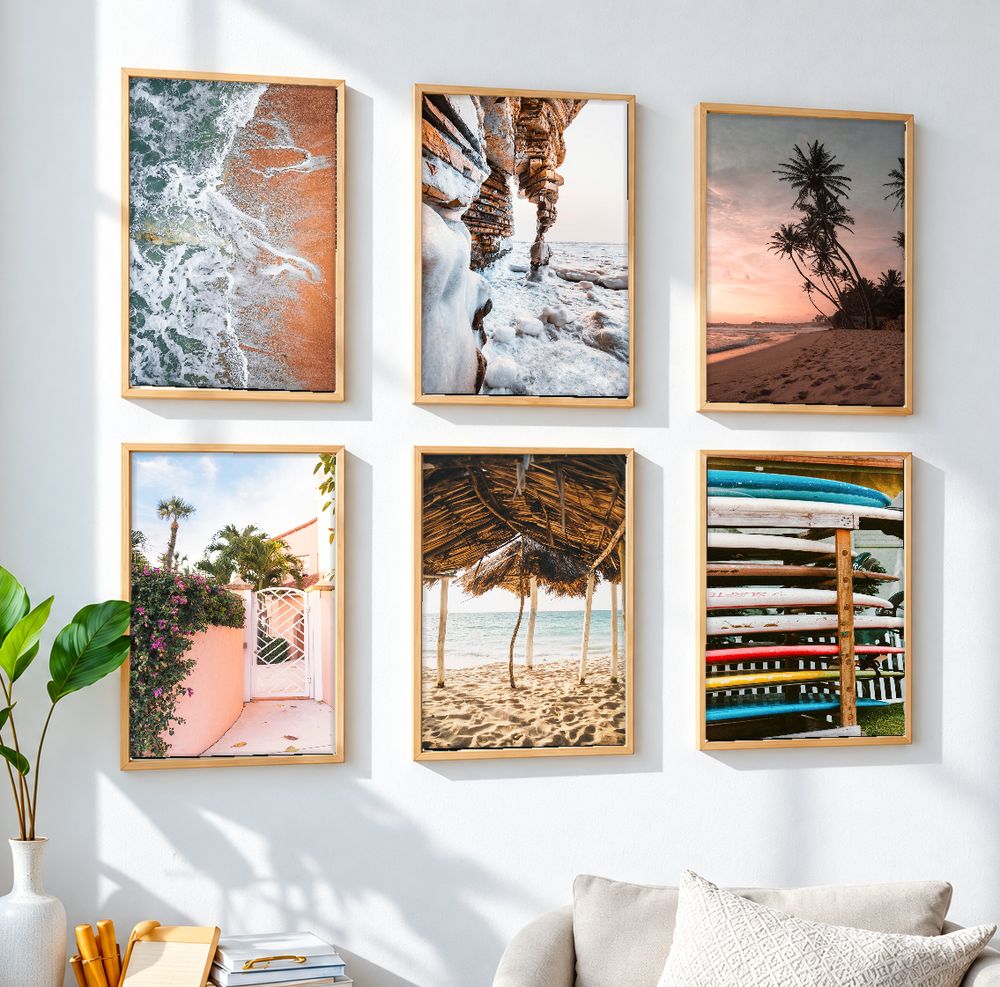 Set de 6 cuadros decorativos que combinan