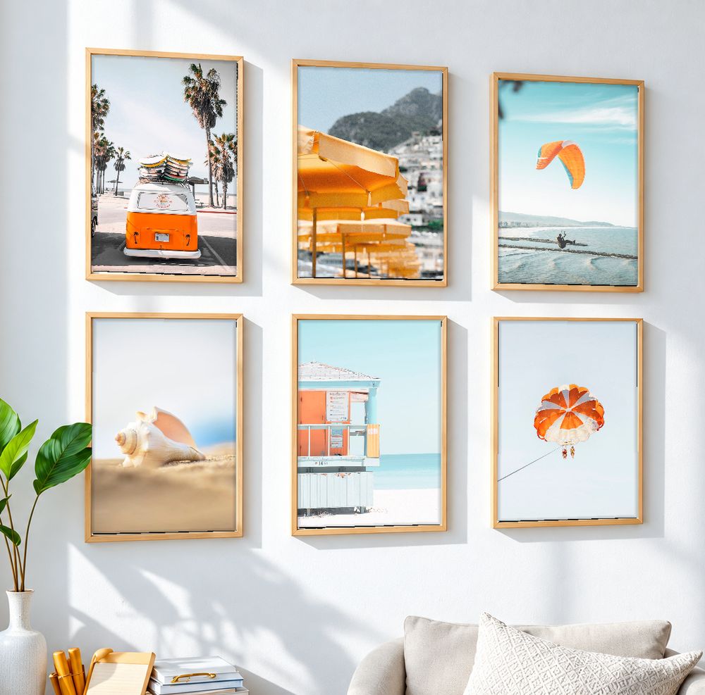 Set de 6 cuadros decorativos que combinan