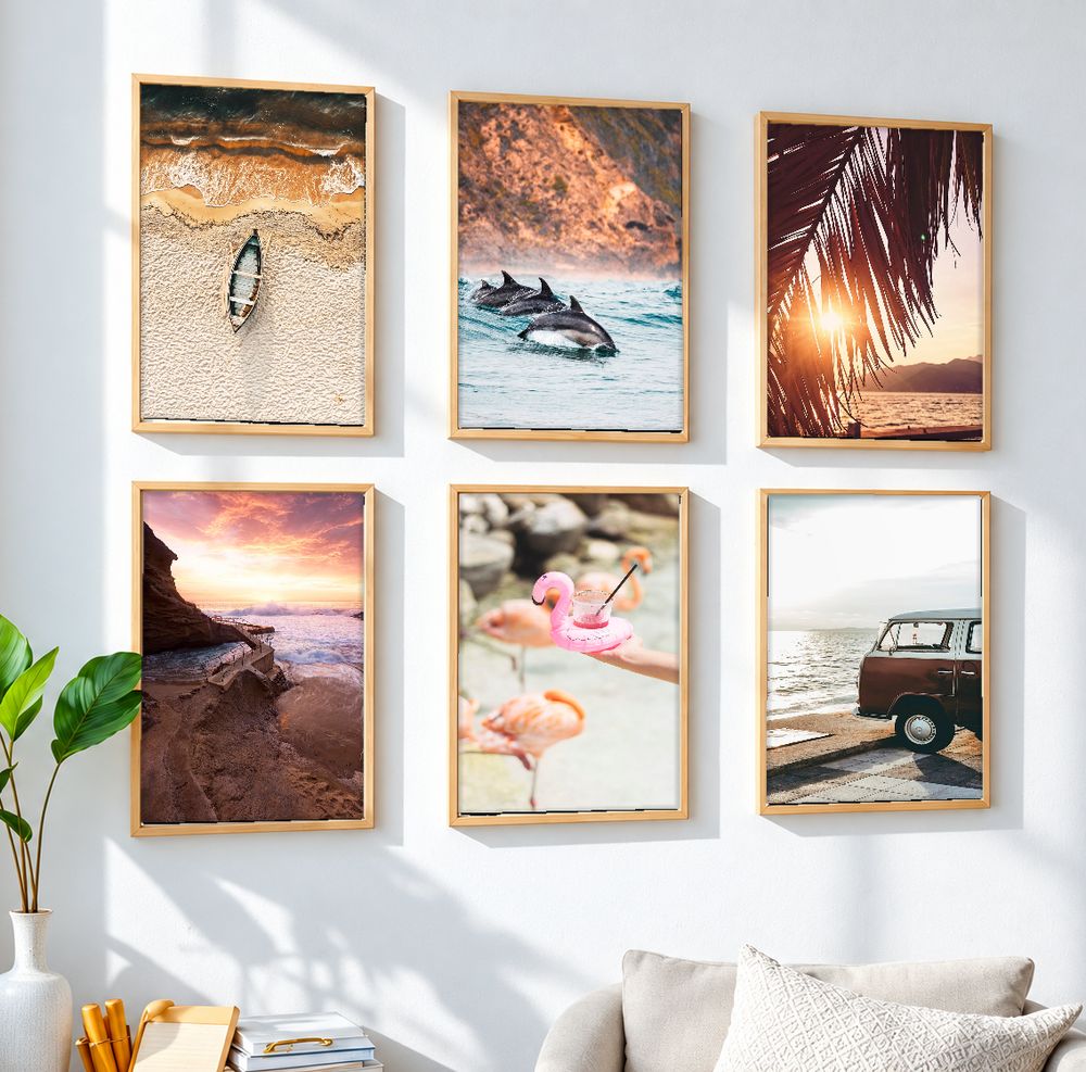 Set de 6 cuadros decorativos que combinan