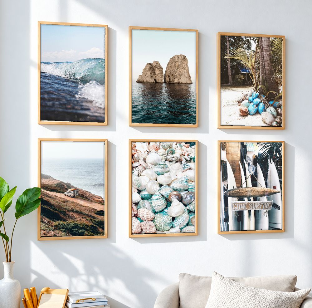 Set de 6 cuadros decorativos que combinan