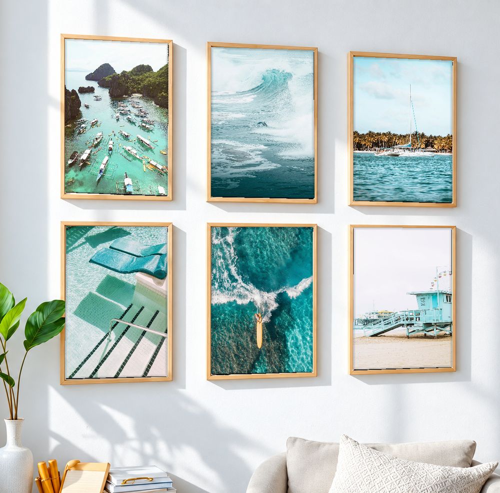 Set de 6 cuadros decorativos que combinan