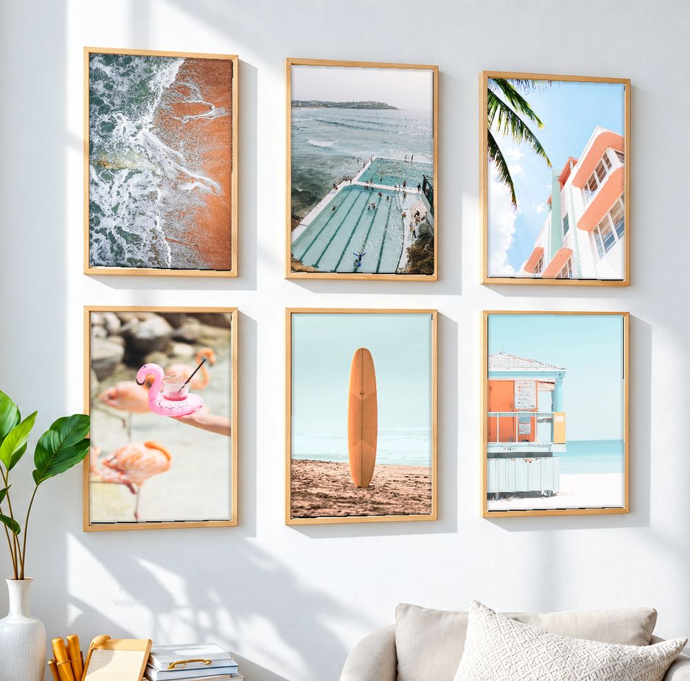Set de 6 cuadros decorativos que combinan