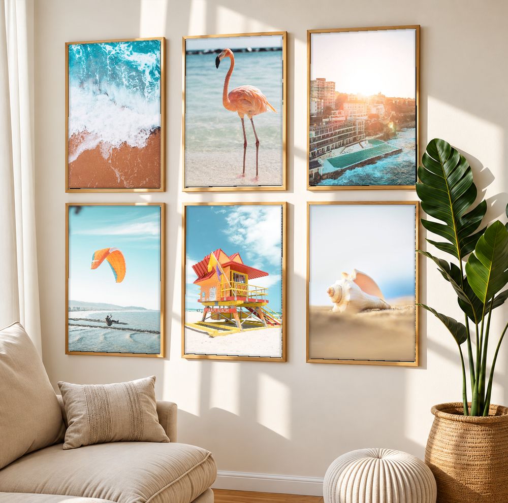 Set de 6 cuadros decorativos que combinan