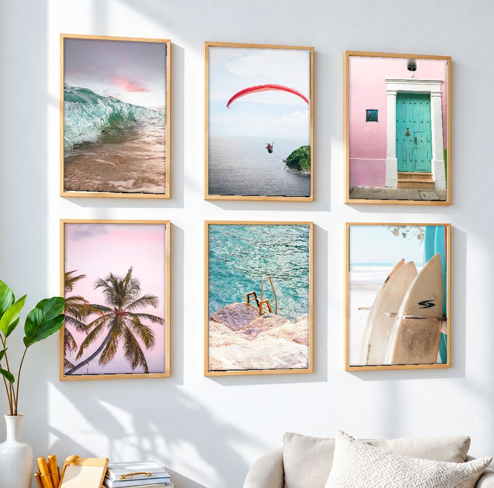 Set de 6 cuadros decorativos que combinan