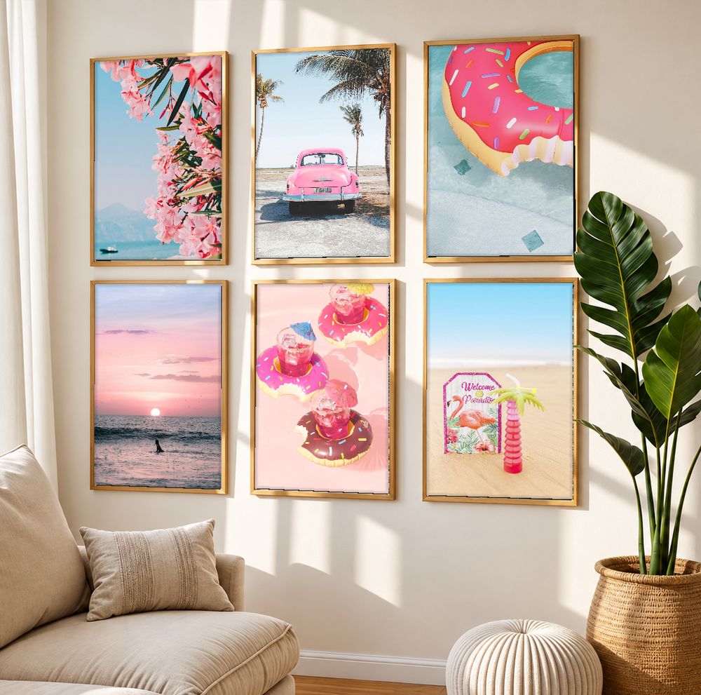 Set de 6 cuadros decorativos que combinan