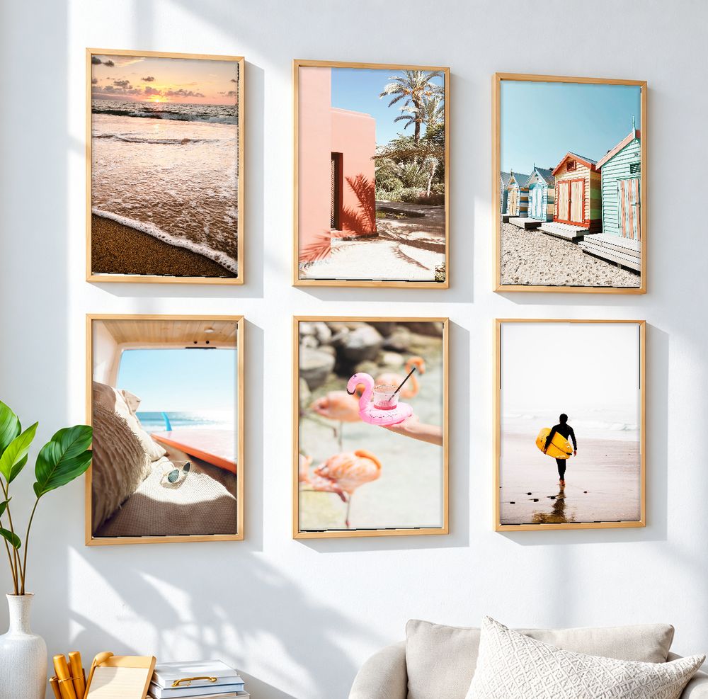Set de 6 cuadros decorativos que combinan