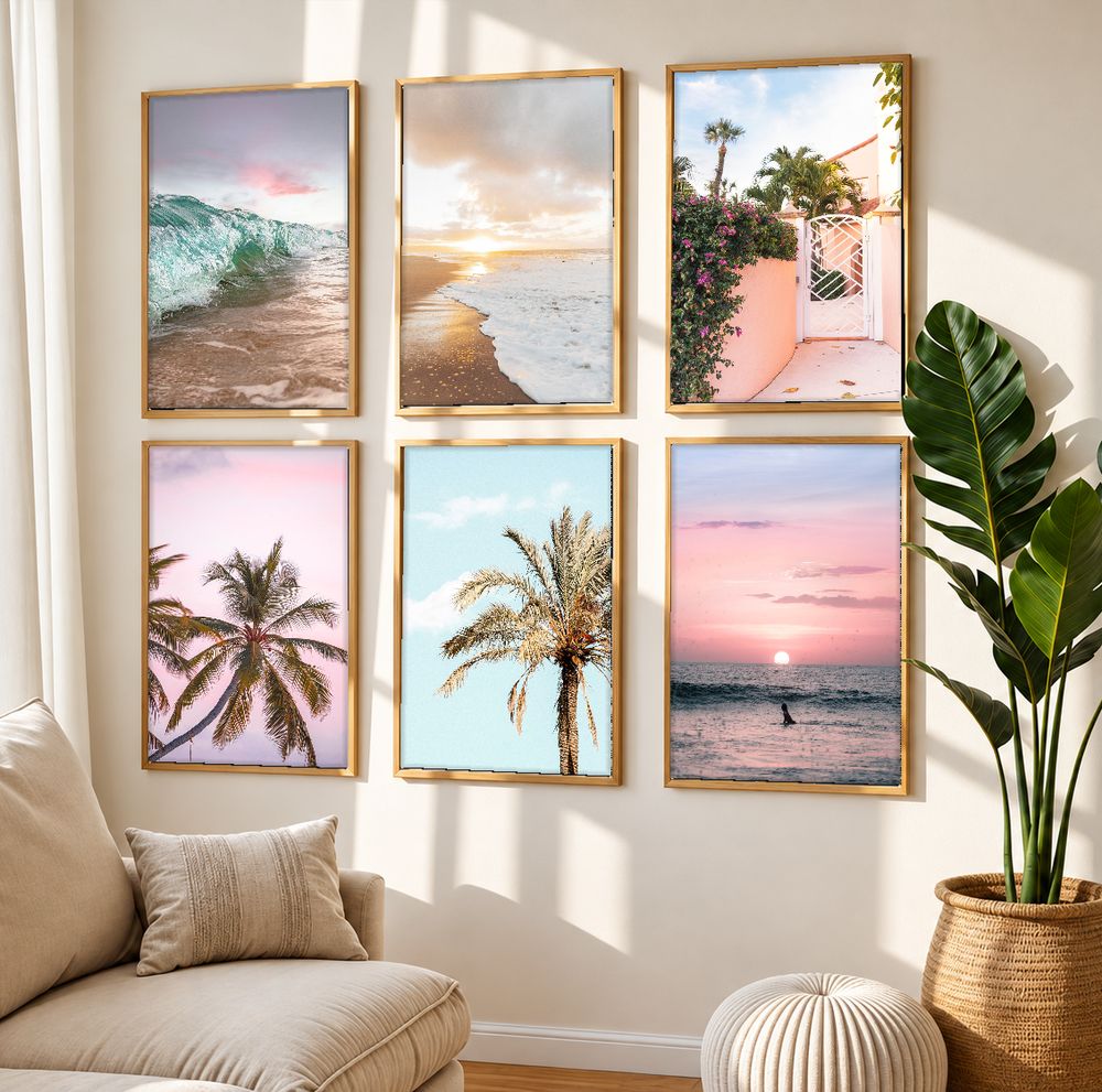Set de 6 cuadros decorativos que combinan