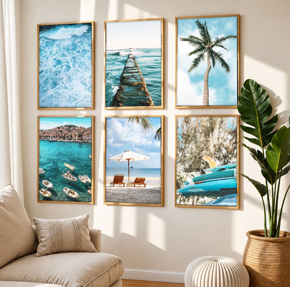 Set de 6 cuadros decorativos que combinan